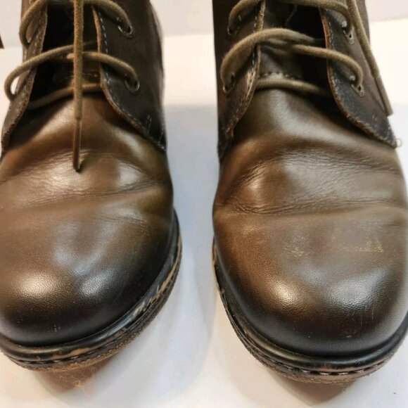 Pikolinos Zaragoza Moss Brown Leather Lace-Up Side Zip Ankle Boots EUR 39 US 8 - Picture 3 of 16